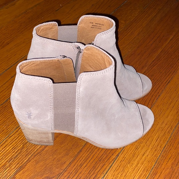 Frye Shoes - Frye booties tan suede peep 8.5